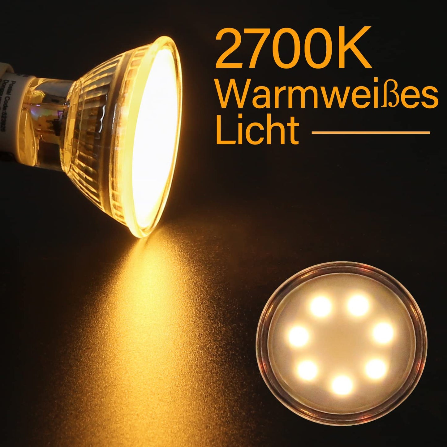 ZMH LED GU10 Warmweiss Leuchtmittel - 5er Pack LED Lampe 3W 240LM LED Strahler 3000K Warmweiß PAR16 Licht Glühbirne Spots GU10 Fassung 120° Strahlwinkel Reflektorlampe für Küche Büro Flur Wohnzimmer