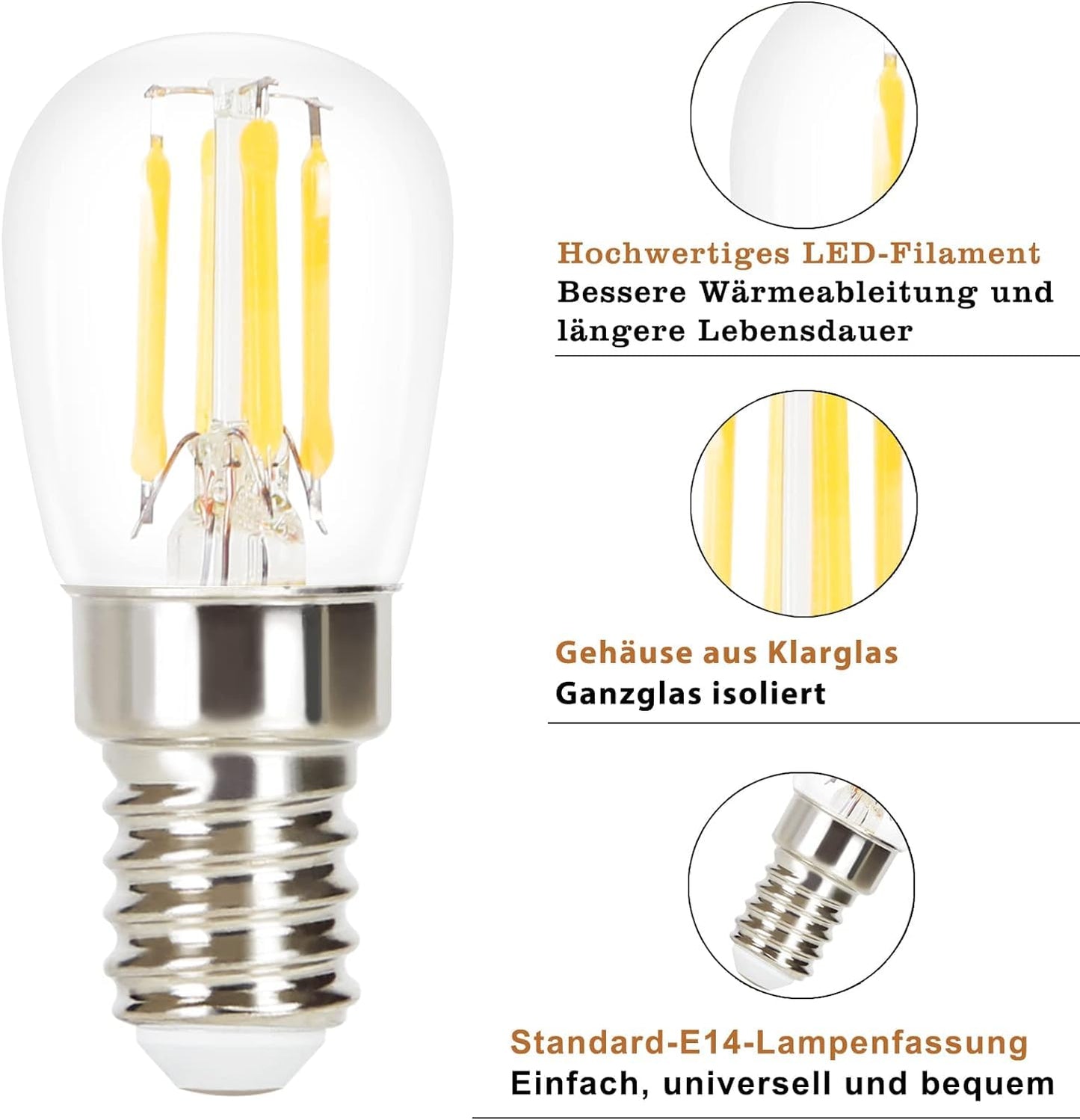 ZMH 10× LED E14 Glühbirne: ST25 Warmweiss Lampe Vintage Leuchtmittel 4W 2700K Edison Glühlampe Retro Filament Birnen Bulb Energiesparlampe für Haus Café Bar nicht Dimmbar