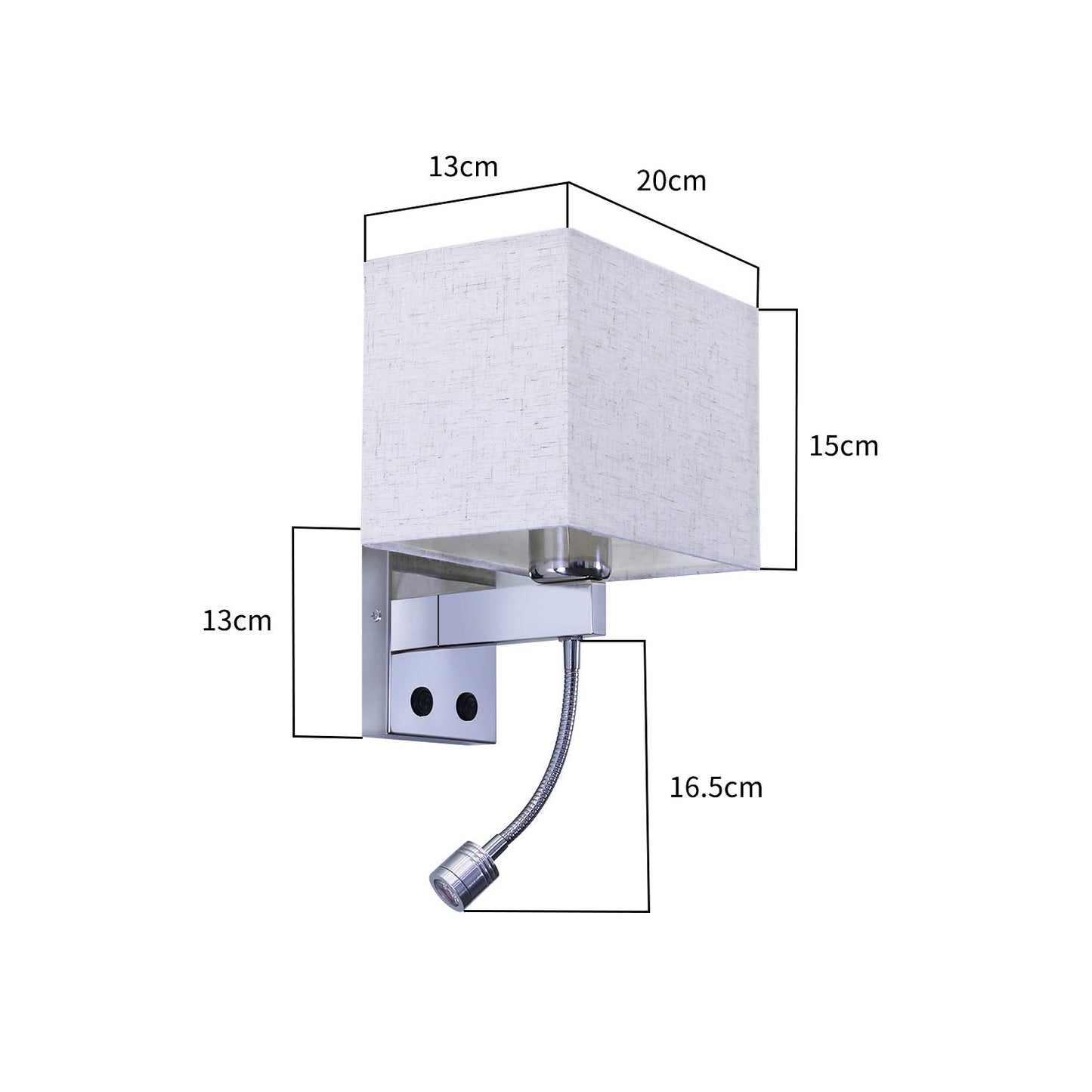 ZMH Wandleuchte Innen Wandlampe Schlafzimmer - Leselampe Bett E27 Bettlampe Wohnzimmer Modern Schlafzimmerlampe Stoffschirm Schwenkbar Nachttischlampe Wand für Flur Hotel (ohne Leuchtmittel)