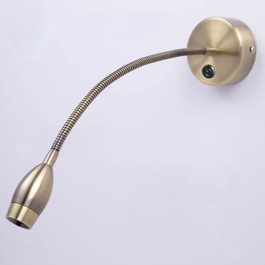 ZMH LED Wandleseleuchte Leselampe Bett Wandmontage Leseleuchte 2er Wandleuchte Bettleuchte Schwanenhals Bronze 3W 3000K Warmweiß aus Kupfer 360° Bettlampe Flexleuchte Lampe Schwanenhals