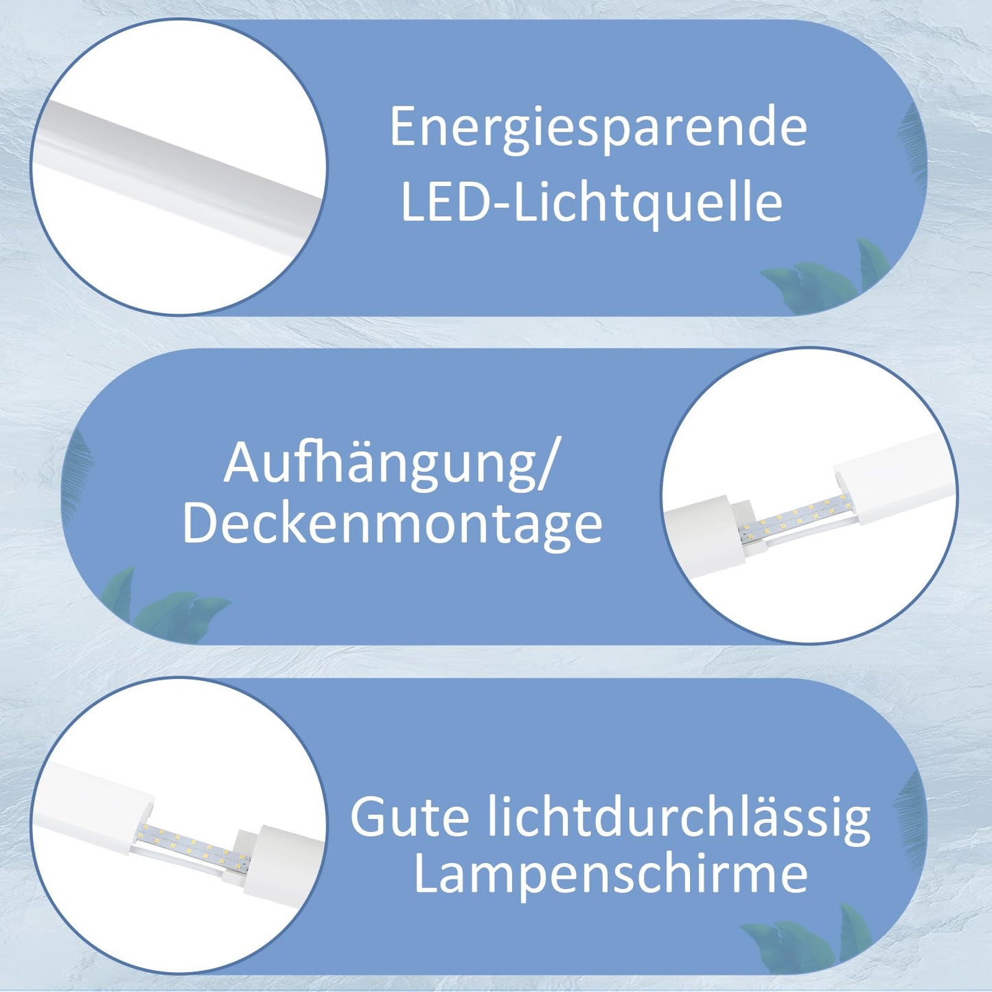 ZMH LED Deckenlampe 90CM Deckenleuchte - 24W Leiste Flach Küchenlampe Feuchtramleuchte Röhre Werkstattlampe 4000K Neturalweiß Kellerlampe 180° Abstrahlwinkel für Keller Küche Büro Garage Warenhaus