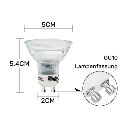 ZMH 10ER GU10 LED Leuchtmittel Warmweiß Lampe 3W 240LM Glühlampe PAR16 Glühbirne Einbaustrahler Abstrahlwinkel 120 ° 3000K Küchenlampe für Deckenstrahler Deckenspot Wandspot Wohnzimmer