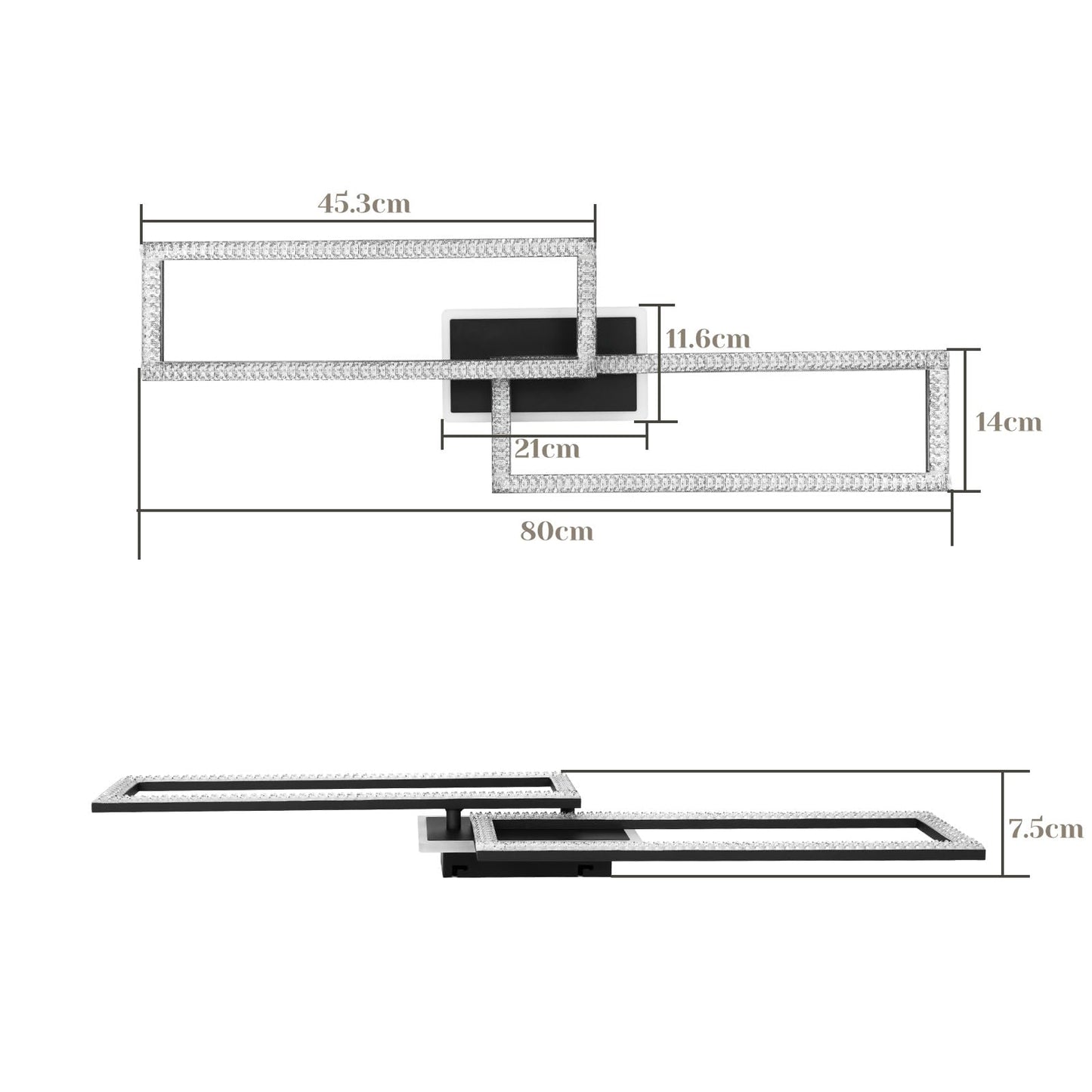 ZMH Deckenlampe LED Deckenleuchte Wohnzimmer - Wohnzimmerlampe Dimmbar Schlafzimmerlampe Modern Design Küchenlampe 56W Schwarz Deckenbeleuchtung mit Fernbedienung für Schlafzimmer Küche Büro