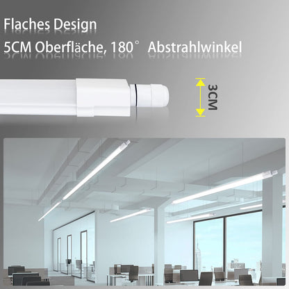 ZMH Feuchtraumleuchte LED 120CM Werkstattlampe - 36W 3960LM Deckenlampe IP65 Wasserfest Kellerlampe Neutralweiß 4000K Leuchtstoffröhre für Garage Werkstatt Feuchtraum Küche Warenhaus Büro Bad