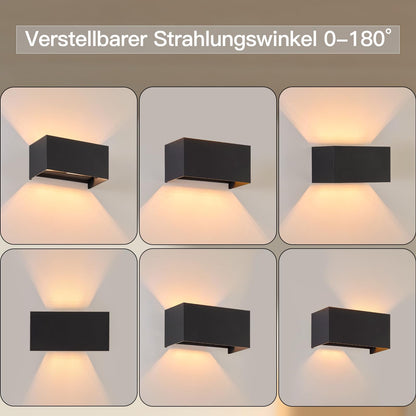 ZMH LED Wandleuchte Innen Wandlampe - 4ER Au?enwandleuchten Schwarz Wandbeleuchtung Aussen Aussenlampe Up Down IP65 Ausenbeleutung 3000K Warmwei? Au?enleuchte G9 f¨¹r Hauswand Treppenhaus Flur