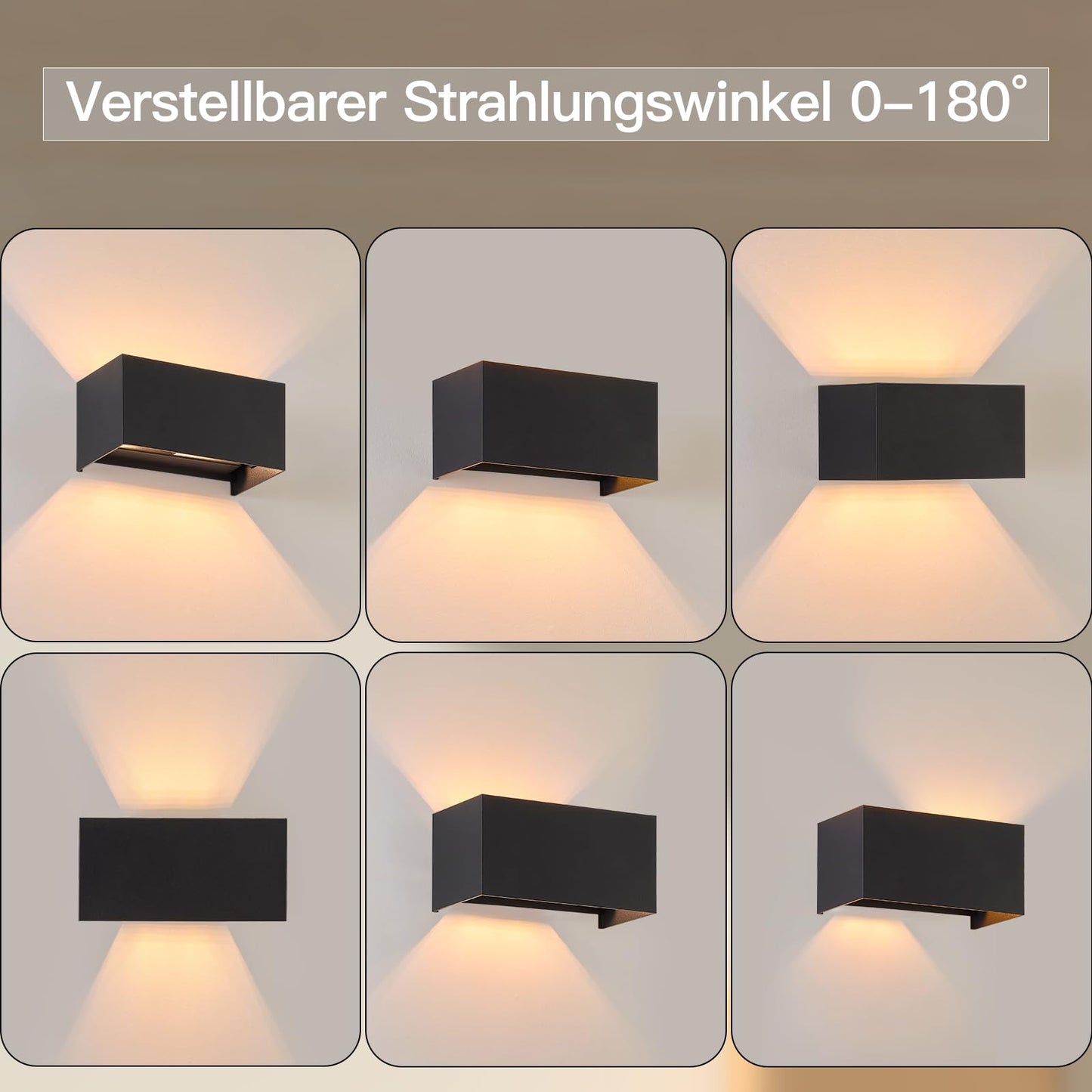 ZMH LED Wandleuchte Innen Wandlampe - Aussenlampe Schwarz Wandbeleuchtung Aussen Außenlampe Up Down IP65 Außenbeleuchtung 3000K Warmweiß Außenwandleuchte G9 für Hauswand Treppenhaus Flur Garten