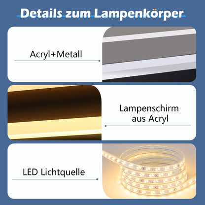 ZMH 2ER LED Wandleuchte Aussen Lange Wandlampe - 50CM Schwarz Außenlampe Haus Wand Modern Aussenleuchte Villa Acryl Außen IP65 Wasserdicht 10W 3000K Warmweiß Licht für Innen Terrasse Gärten