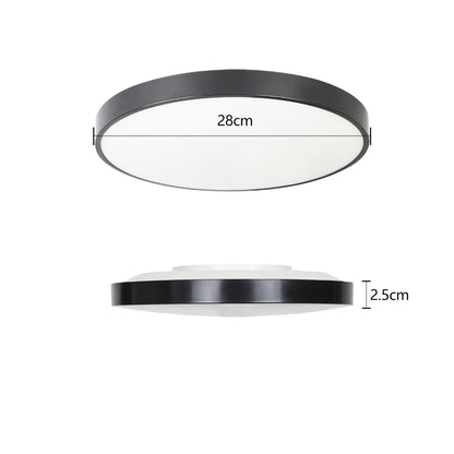 ZMH  Deckenlampe LED Deckenleuchte Schlafzimmer - 2ER Schlafzimmerlampe Flach 17W Badezimmerlampe Schwarz Badezimmer Deckenbeleuchtung Warmweiß Badlampe IP44 Küchenlampe Rund für Bad Küche Flur