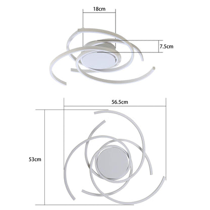 ZMH Deckenleuchte LED Deckenlampe Modern Wohnzimmerlampe Weiß Dimmbar mit Fernbedienung Schlafzimmerlampe 77W Ring Metall Design für Esszimmer Schlafzimmer Wohnzimmer Büro Flur