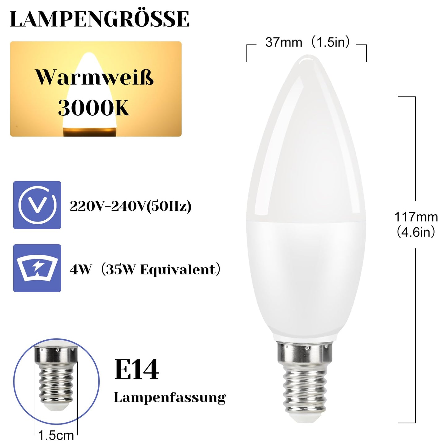 ZMH RGB LED Lampe Glühbirne E14-2 Stück Edison Farbwechsel Glühlampe Kerzen Lampe 4W Leuchtmittel Dimmbar mit Fernbedienung 3000K Warmweiss Farbige Birne Edison für Bar KTV Party