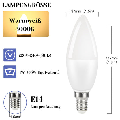 ZMH RGB LED Lampe Glühbirne E14-2 Stück Edison Farbwechsel Glühlampe Kerzen Lampe 4W Leuchtmittel Dimmbar mit Fernbedienung 3000K Warmweiss Farbige Birne Edison für Bar KTV Party