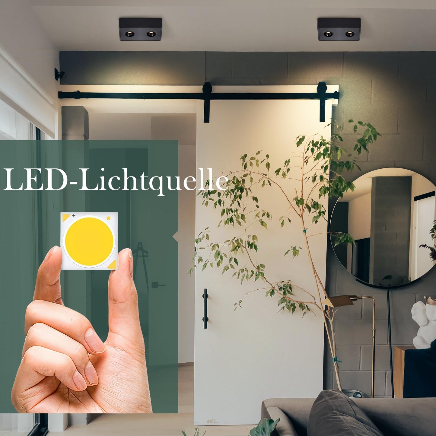 ZMH Spots Deckenleuchte LED Aufputz - Schwarz Aufbaustrahler mit 2 Flammig Deckenspots 14W Warmwei? Deckenstrahler Eckig Modern Spotbaken Flach Aufbauspot f¨¹r K¨¹che Wohnzimmer Esszimmer Korridor Flur