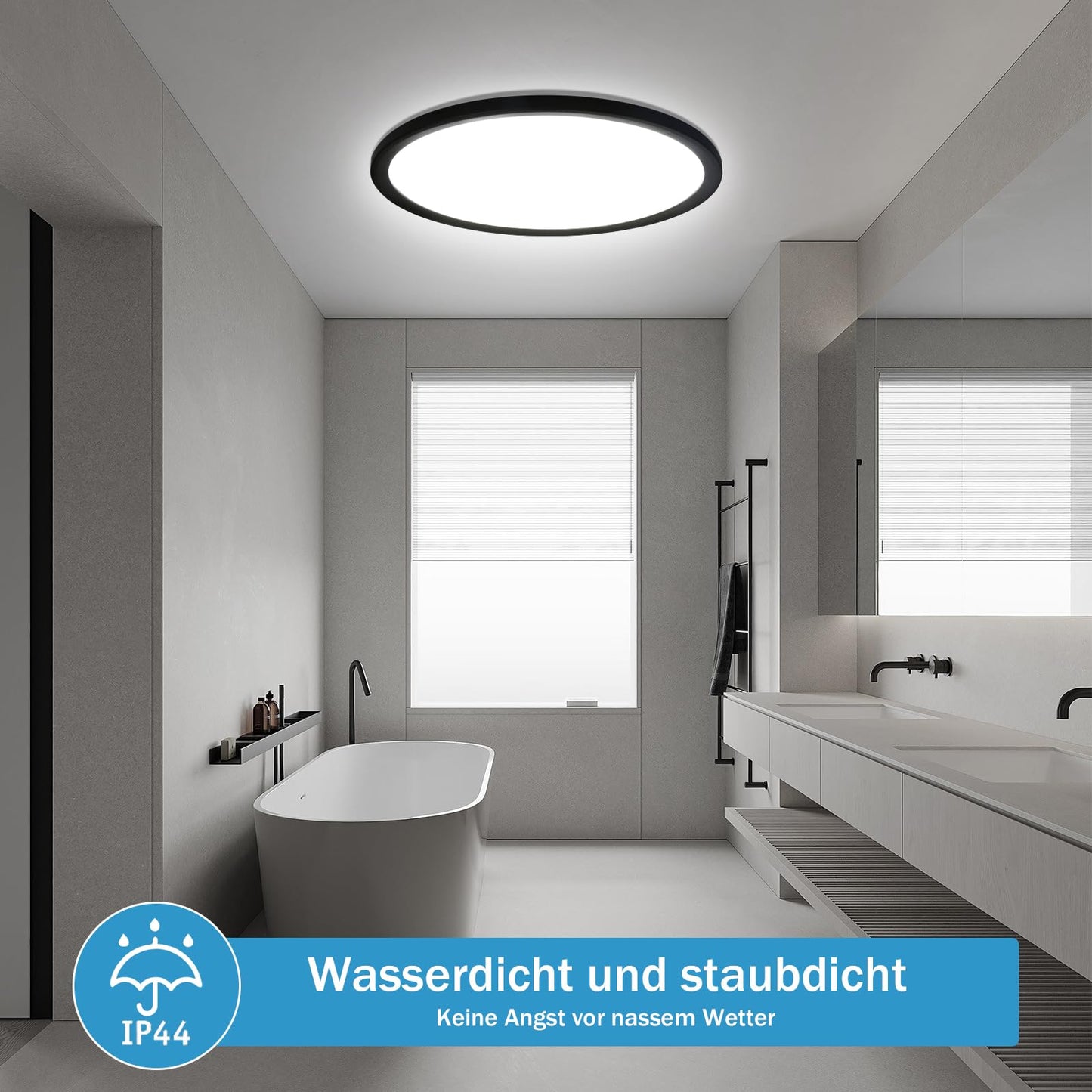 ZMH LED Deckenleuchte Flach Farbwechsel - 28W RGB Dimmbar Deckenlampe Fernbedienung Schwarz Rund Hintergrundbeleuchtung Ø30CM für Schlafzimmer Badezimmer Küche Flur, 3000K-6500K