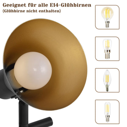 ZMH Deckenlampe Küche Deckenstrahler Schwarz - 2 Flammig Küchenlampe E14 Vintage Deckenleuchte Flur Schwenkbar 330° Industrial Flurlampe Retro Strahler Metall für Büro Eingangsbereich