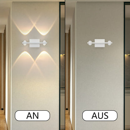 ZMH LED Wandleuchte innen Wandlampe Wohnzimmer - 5W Modern weiß Flurlampe Wandbeleuchtung 3000K Warmweiß Up Down Wandlicht Spot aus Metall Wanddeko Nachtlampe für Treppenhaus Schlafzimmer Kinderzimmer