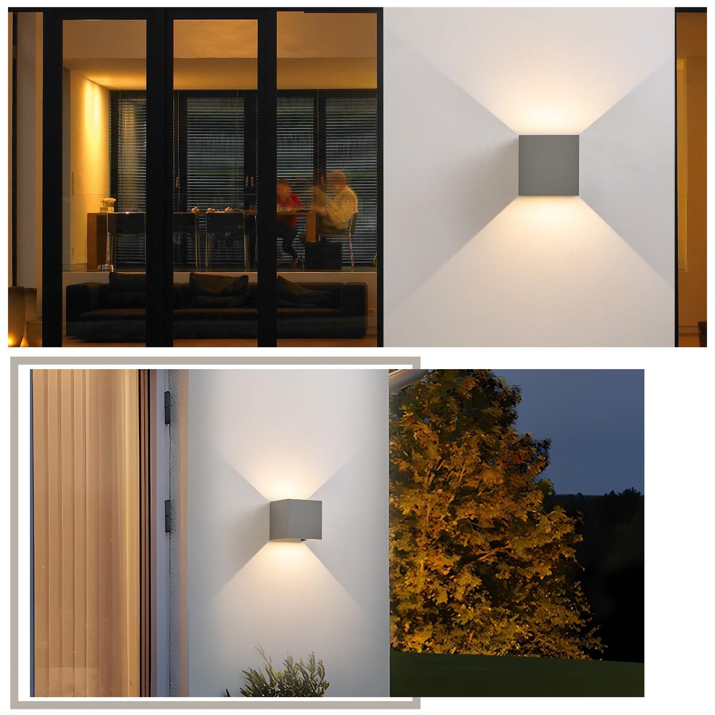 ZMH LED Wandleuchte Aussen Wandlampe innen - 4 Stück Außenwandleuchten Up Down Leuchte Aussen 5 W IP65 Wasserdicht Außenlampe Wand Wandbeleuchtung Grau Außenleuchte Wandstrahler für Hauswa