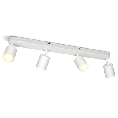 ZMH LED Deckenleuchte 4 Flammig Deckenstrahler - GU10 Deckenlampe Wohnzimmer Strahler Modern Deckenspot Schwenkbar Design Weiß Spot für Flur Schlafzimmer Esszimmer Küche Esstisch - Ohne Glühbirn