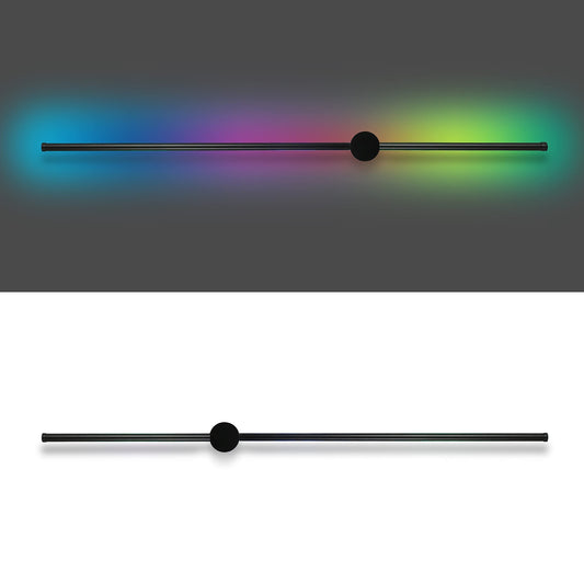 ZMH Led Wandleuchte Innen Wandlampe RGB - 100CM Schwarz Musik Flurlampe Modern Design Dimmbar mit Fernbedienung 8W Wandbeleuchtung für Flur Treppenhaus Schlafzimmer Wohnzimmer