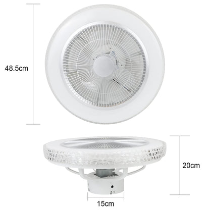 ZMH Deckenventilator Mit Beleuchtung und Fernbedienung Leise - 48.5CM LED Deckenlampe Dimmbar Wohnzimmer Ventilator Timing Deckenleuchte Fan Kristall Sommer-/Winter für Schlafzimmer Esszimmer