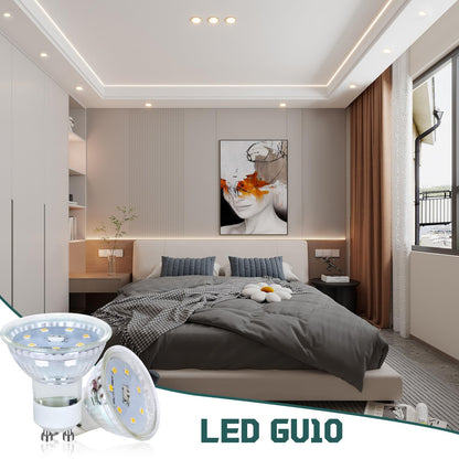 ZMH Gu10 Modern Warmweiss Leuchtmittel - 4.8W 3000K Lampe Ersetzt 48W Birnen Abstrahlwinkel 110¡ã Spot Energiesparlampe Gl¨¹hbirne Nicht Dimmbar Reflektorlampen mit Langer Nutzlebensdauer 6 pack