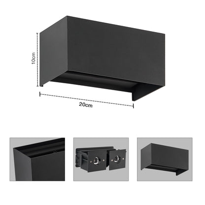 ZMH LED Wandleuchte Innen Wandlampe - 4ER Au?enwandleuchten Schwarz Wandbeleuchtung Aussen Aussenlampe Up Down IP65 Ausenbeleutung 3000K Warmwei? Au?enleuchte G9 f¨¹r Hauswand Treppenhaus Flur