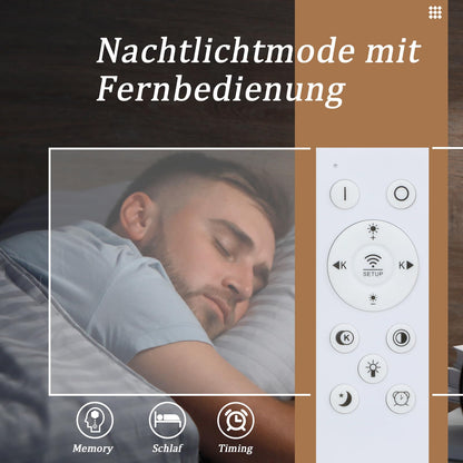 ZMH LED Deckenleuchte Deckenlampe Dimmbar - Modern 48W Weiß Schlafzimmerlampe mit Fernbedienung Metall Design Wohnzimmerlampe für Schlafzimmer Wohnzimmer Küche Esszimmer