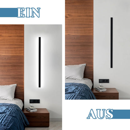 ZMH 2ER LED Wandleuchte Innen Wandlampe Schwarz - 100CM Wandbeleuchtung Wohnzimmer Modern Flurlampe Wand 32W Schlafzimmerlampe Metall Treppenhaus Beleuchtung Kaltweiß für Flur Wohnzimmer Küche Hotel