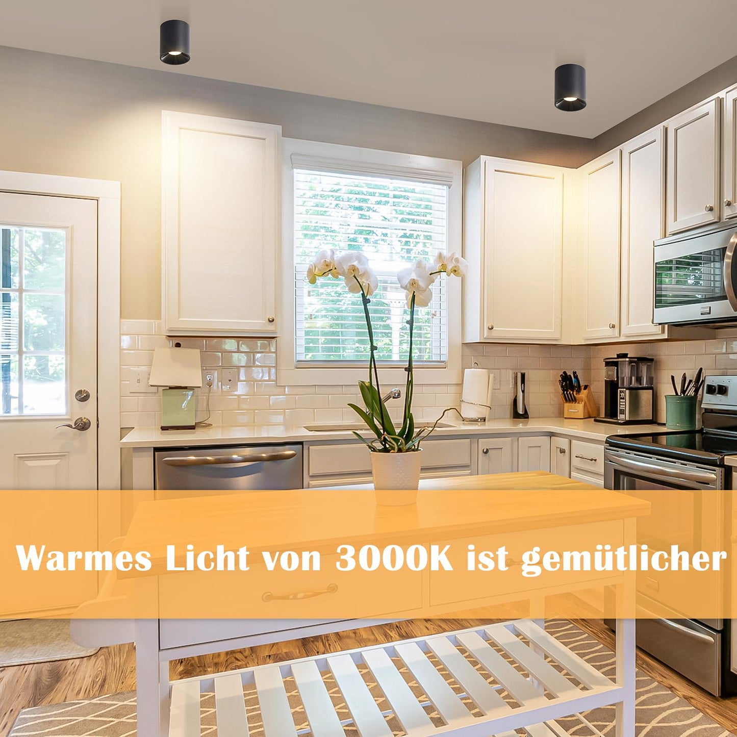 ZMH 4ER Aufbauspot Schwarz LED Deckenspots: Aufbaustrahler Rund Deckenleuchte Aufputz 7W 3000K Spot Deckenlampe Aufbau aus Aluminium Flurlampe Aufbauleuchte für Wohnzimmer Schlafzimmer