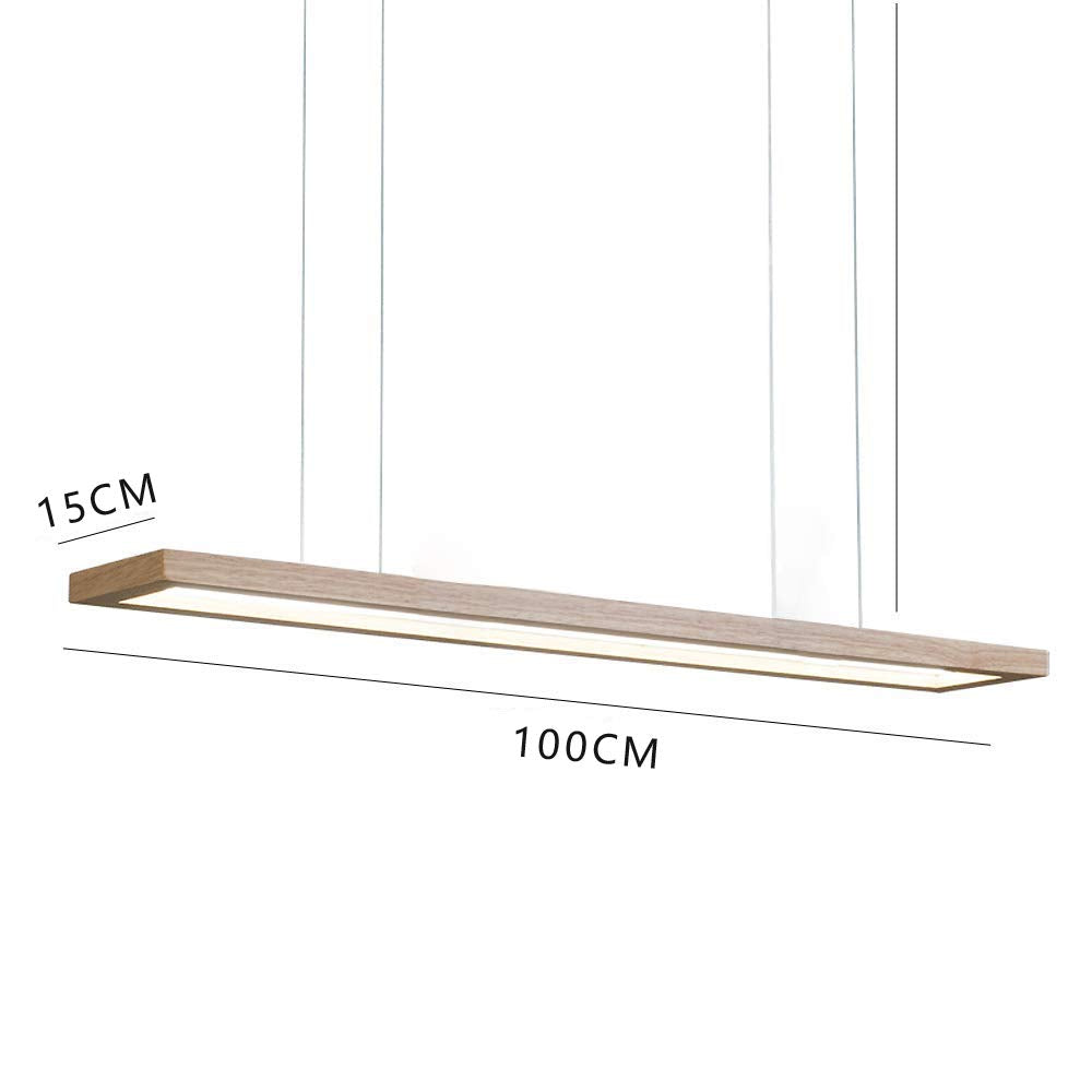 ZMH LED Hängeleuchte esstisch Pendelleuchte aus Holz dimmbar 35W mit den Fernbedienung pendellampe höhenverstellbar Hängelampe esszimmer, Arbeitszimmer, Wohnzimmer, Küche