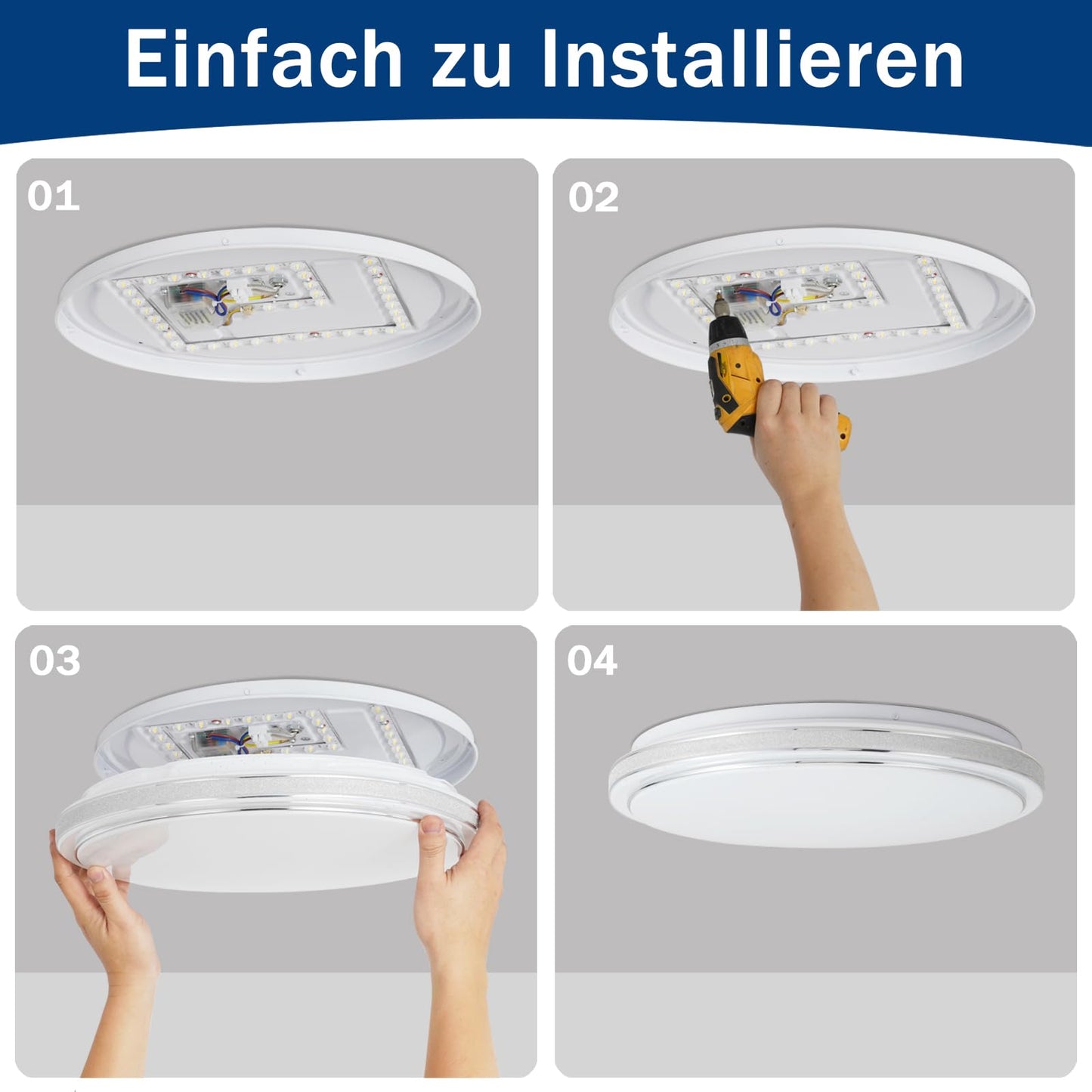 ZMH Deckenlampe LED Deckenleuchte Schlafzimmer - Ø27cm Schlafzimmerlampe Sternenhimmel Modern 12W Küchenlampe Warmweiß Flurlampe Rund Küche Deckenbeleuchtung für Flur Wohnzimmer Kinderzimmer