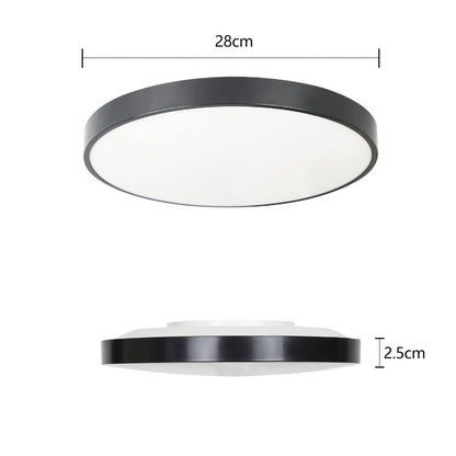 ZMH LED Deckenleuchte Schwarz Deckenlampe - Flach Küchenlampe IP44 Wasserdicht Badlampe Rund Ø28cm Flurlampe 17W Modern für Wohnzimmer Schlafzimmer Bad Flur Küche Kinderzimmer Eingang