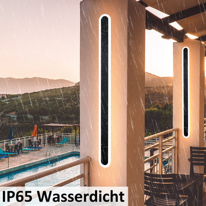 ZMH LED Wandleuchte Aussen Wandlampe: 100cm Schwarz Villa Außenlampe IP65 Wasserdicht Lang Außenleuchte Modern 21W Wandbeleuchtung Außenwandleuchte für Bad Schlafzimmer Garten Treppenhaus Terrasse