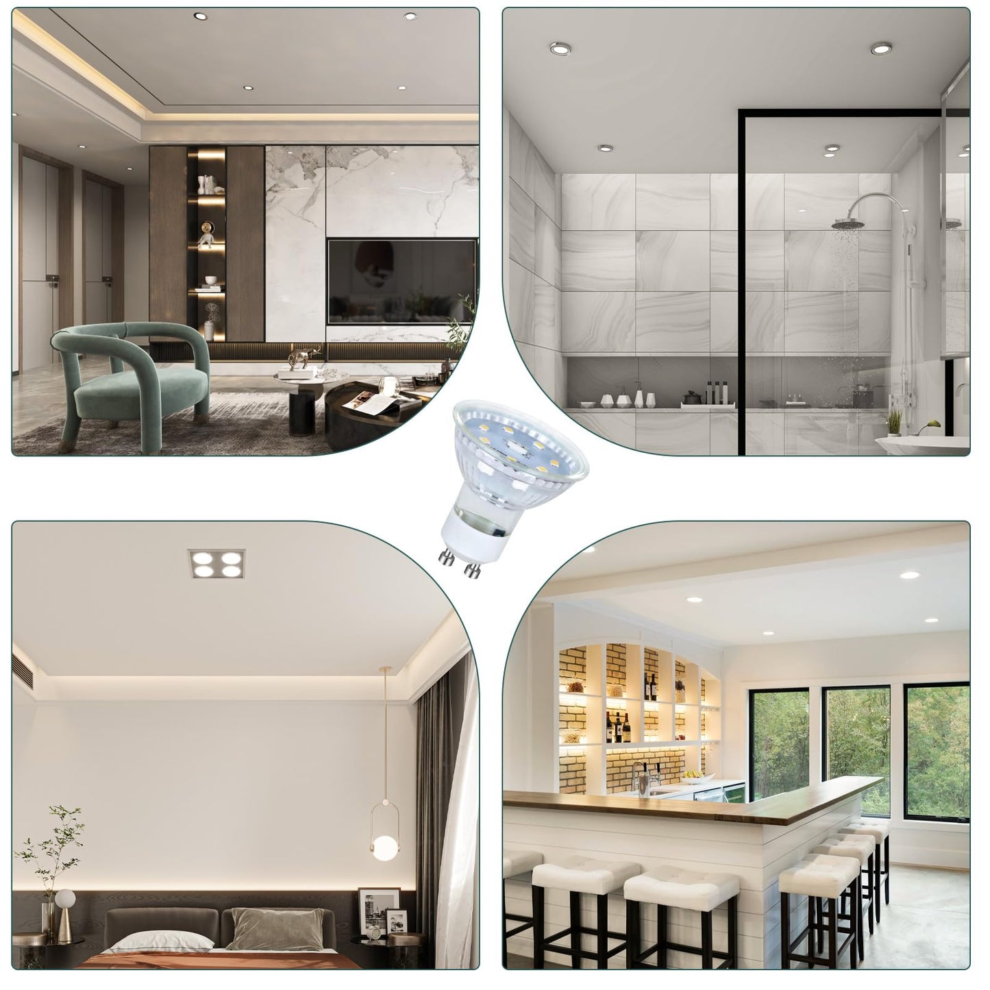 ZMH Gu10 Modern Warmweiss Leuchtmittel - 4.8W 3000K Lampe Ersetzt 48W Birnen Abstrahlwinkel 110¡ã Spot Energiesparlampe Gl¨¹hbirne Nicht Dimmbar Reflektorlampen mit Langer Nutzlebensdauer 6 pack