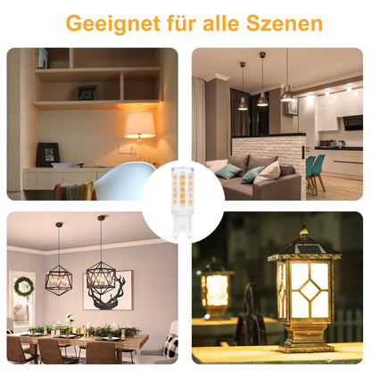 ZMH  G9 LED Lampe - Warmweiß Leuchtmittel G9 3W LED Birne G9 Glühbirne Ersatz für 28W 30W 40W Halogenlampe G9 Sockel Glühlampe Kein Flackern Enegiesparende Nicht Dimmbar 5er Pack