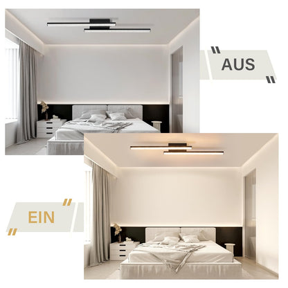 ZMH LED Deckenleuchte Deckenlampe Schwarz Wohnzimmer - Flurlampe Warmweiß Schlafzimmerlampe 18W 61.5cm Wohnzimmerlampe 3000K Kristall Modern Decke Lampe Deckenbeleuchtung für Flur Küche