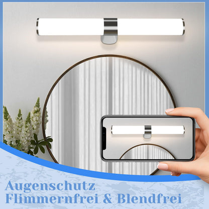 ZMH  LED Spiegelleuchte Bad Spiegellampe - 8W Badleuchte Wand 40CM Chrom Wandlampe Badezimmer Wasserdicht IP44 Wandleuchte Neutralweiß 4000K Badlampe Wandmontage Modern für Keller Küche Badschrank