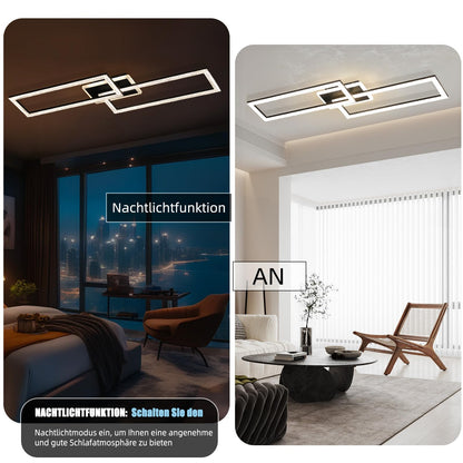 ZMH Deckenlampe LED Deckenleuchte Wohnzimmer - Wohnzimmerlampe Dimmbar Schlafzimmerlampe Modern Design Küchenlampe 56W Schwarz Deckenbeleuchtung mit Fernbedienung für Schlafzimmer Küche Büro