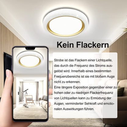 ZMH Deckenlampe Led Deckenleuchte Dimmbar Wohnzimmer - 46W Wohnzimmerlampe Modern Schlafzimmerlampe Kristall mit Fernbedienung Küchenlampe 40CM Deckenbeleuchtung für Schlafzimmer Küche Esszimmer