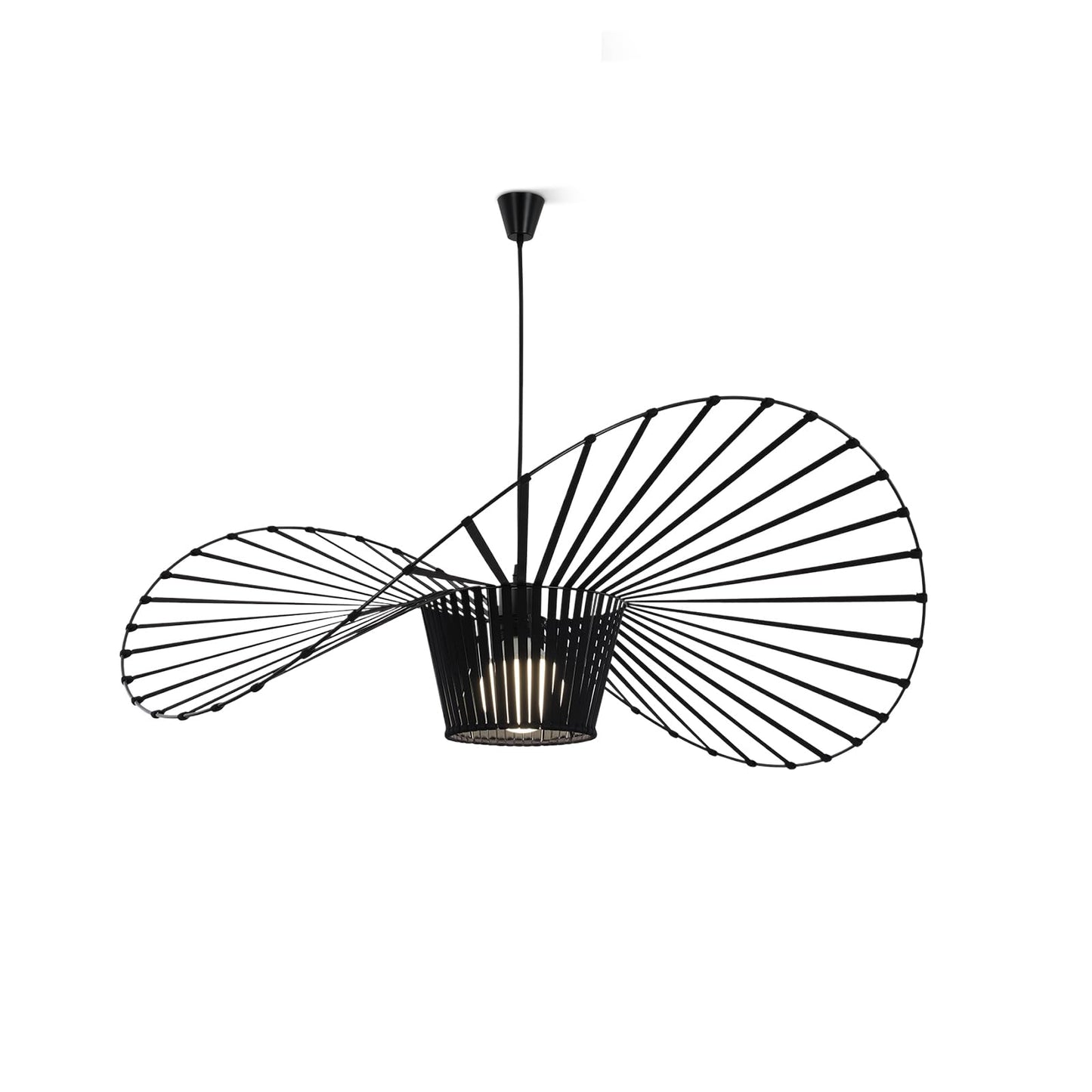 ZMH Hängelampe Wohnzimmer Pendelleuchte Schwarz - Esszimmerlampe Vertigo Esstisch 100CM Vintage E27 Höhenverstellbar Esszimmer Kreative Esstischlampe ohne Leuchtmittel