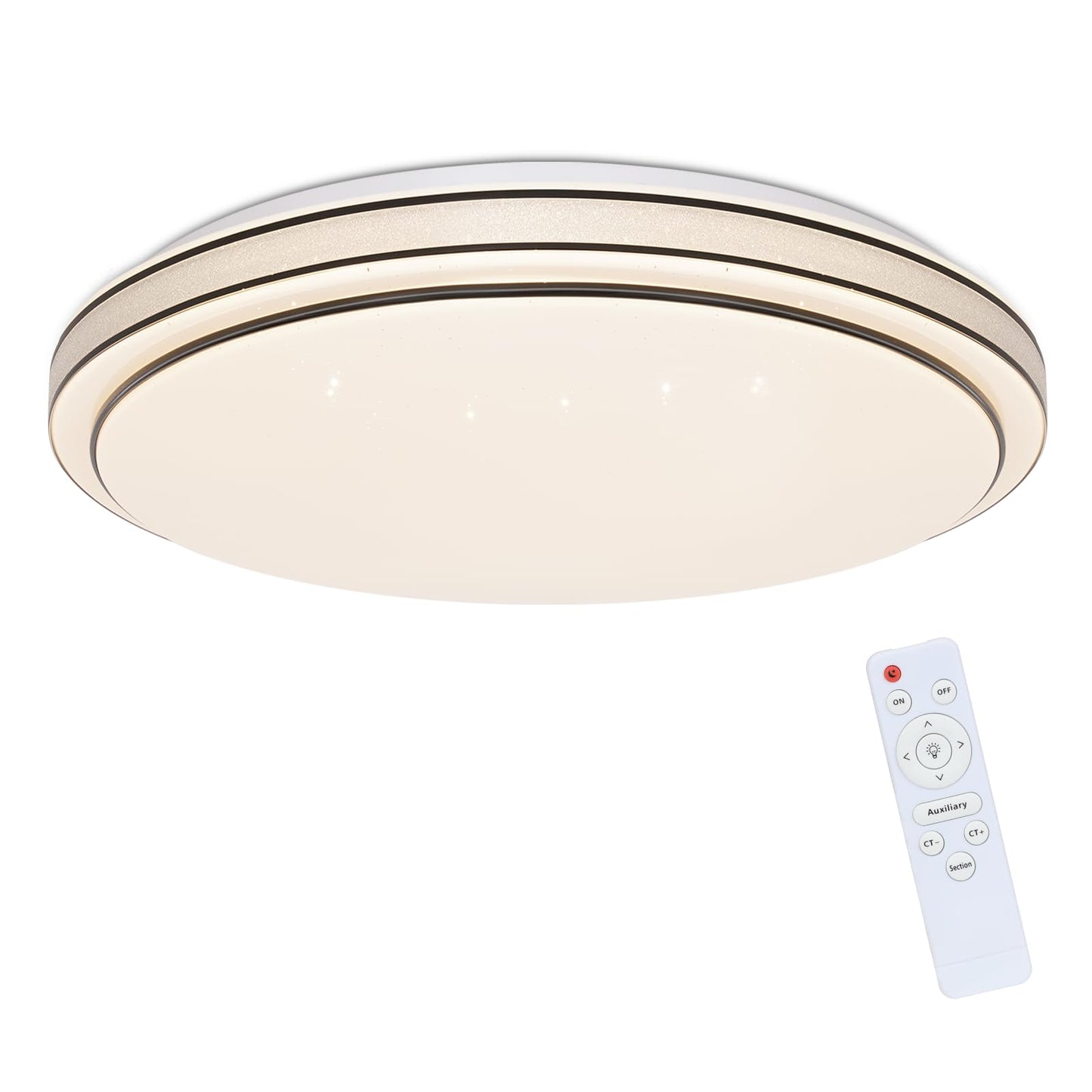 ZMH Deckenlampe LED Deckenleuchte Schlafzimmer - 23W Schlafzimmerlampe Dimmbar mit Fernbedienung Ø27cm Küchenlampe Sternenhimmel Modern Küche Deckenbeleuchtung Rund für Wohnzimmer Flur