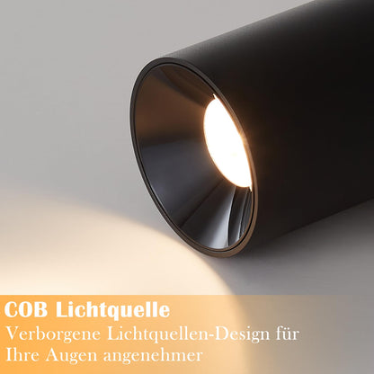 ZMH 4ER Aufbauspot Schwarz LED Deckenspots: Aufbaustrahler Rund Deckenleuchte Aufputz 7W 3000K Spot Deckenlampe Aufbau aus Aluminium Flurlampe Aufbauleuchte für Wohnzimmer Schlafzimmer