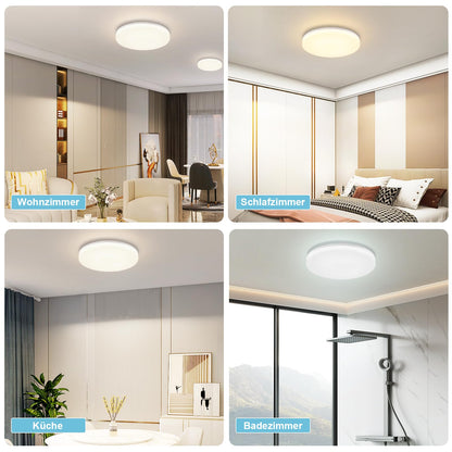 ZMH Deckenlampe LED Deckenleuchte Schlafzimmer - ?28CM Schlafzimmerlampe Dimmbar mit Fernbedienung 24W K¨¹chenlampe RGB Farbwechsel Deckenbeleuchtung Badlampe Flach Flurlampe IP54 f¨¹r K¨¹che Flur Bad