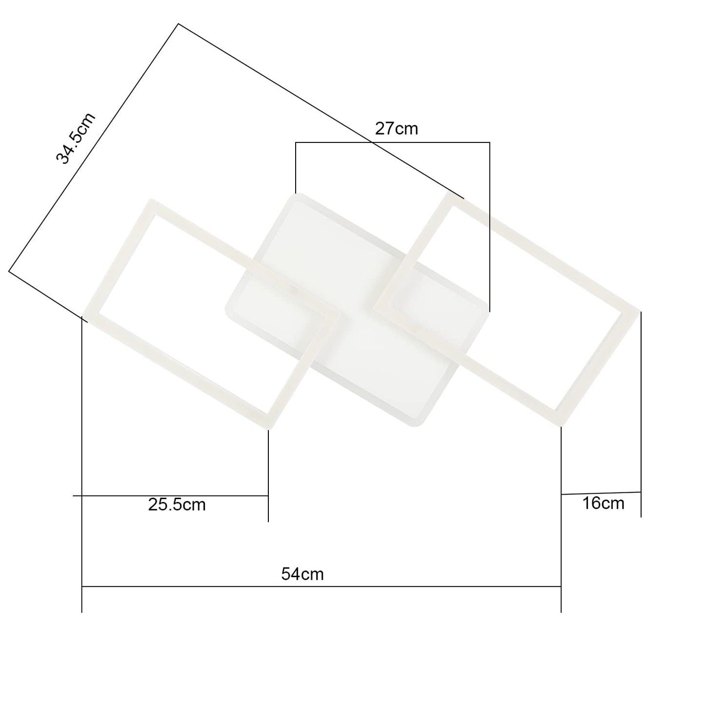 ZMH Deckenlampe LED Deckenleuchte Wohnzimmer - 48W Wohnzimmerlampe Dimmbar mit Fernbedienung Schlafzimmerlampe Modern Design Schlafzimmer Deckenbeleuchtung Küchenlamp Weiß für Küche Flur Büro