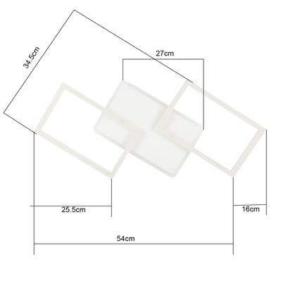 ZMH Deckenlampe LED Deckenleuchte Wohnzimmer - 48W Wohnzimmerlampe Dimmbar mit Fernbedienung Schlafzimmerlampe Modern Design Schlafzimmer Deckenbeleuchtung Küchenlamp Weiß für Küche Flur Büro