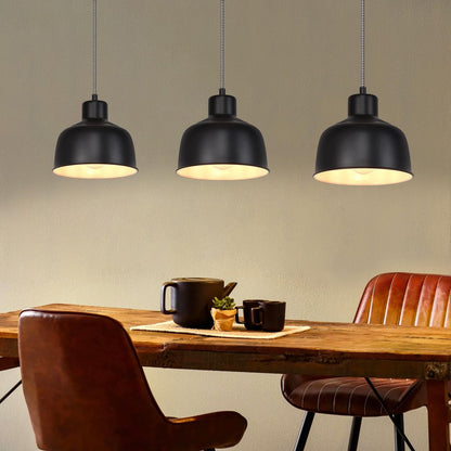 ZMH 2ER Pendelleuchte Esstisch Hängelampe Schlafzimmer: Vintage Hängeleuchte 1 flammig Industrial Schwarz Esszimmerlampe Retro Esstischlampe E27 Metall Pendellampe für Küche Wohnzimmer Restaurant