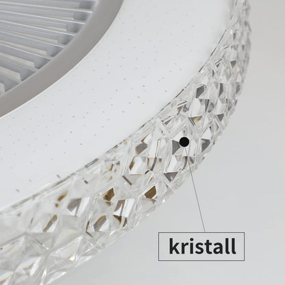 ZMH Deckenventilator Mit Beleuchtung und Fernbedienung Leise - 48.5CM LED Deckenlampe Dimmbar Wohnzimmer Ventilator Timing Deckenleuchte Fan Kristall Sommer-/Winter für Schlafzimmer Esszimmer