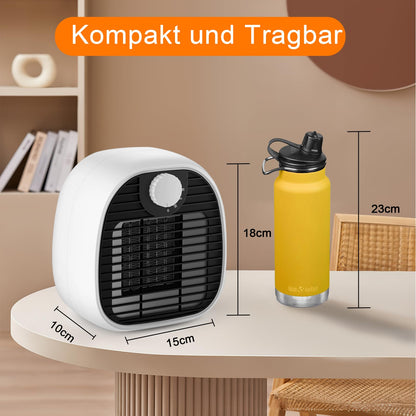 ZMH Heizlüfter Energiesparend Heizstrahler Keramik - 1000W 3 Modi Elektroheizung Klein Heizgerät Leise Mini mobiler Heizofen Weiß Steckdose für Wohnzimmer Schlafzimmer Büro