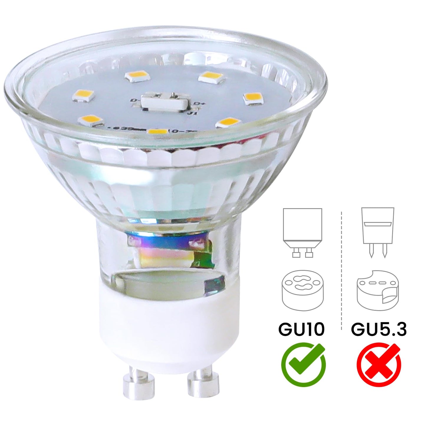 ZMH GU10 LED Neutralweiss 5W Leuchtmittel Lampe Ersetzt 50W Glühbirne 4000K Energiesparlampe Abstrahlwinkel 110° Spot Nicht Dimmbar Reflektor Birne Glühlampen Strahler Spot LED GU10 6 pack