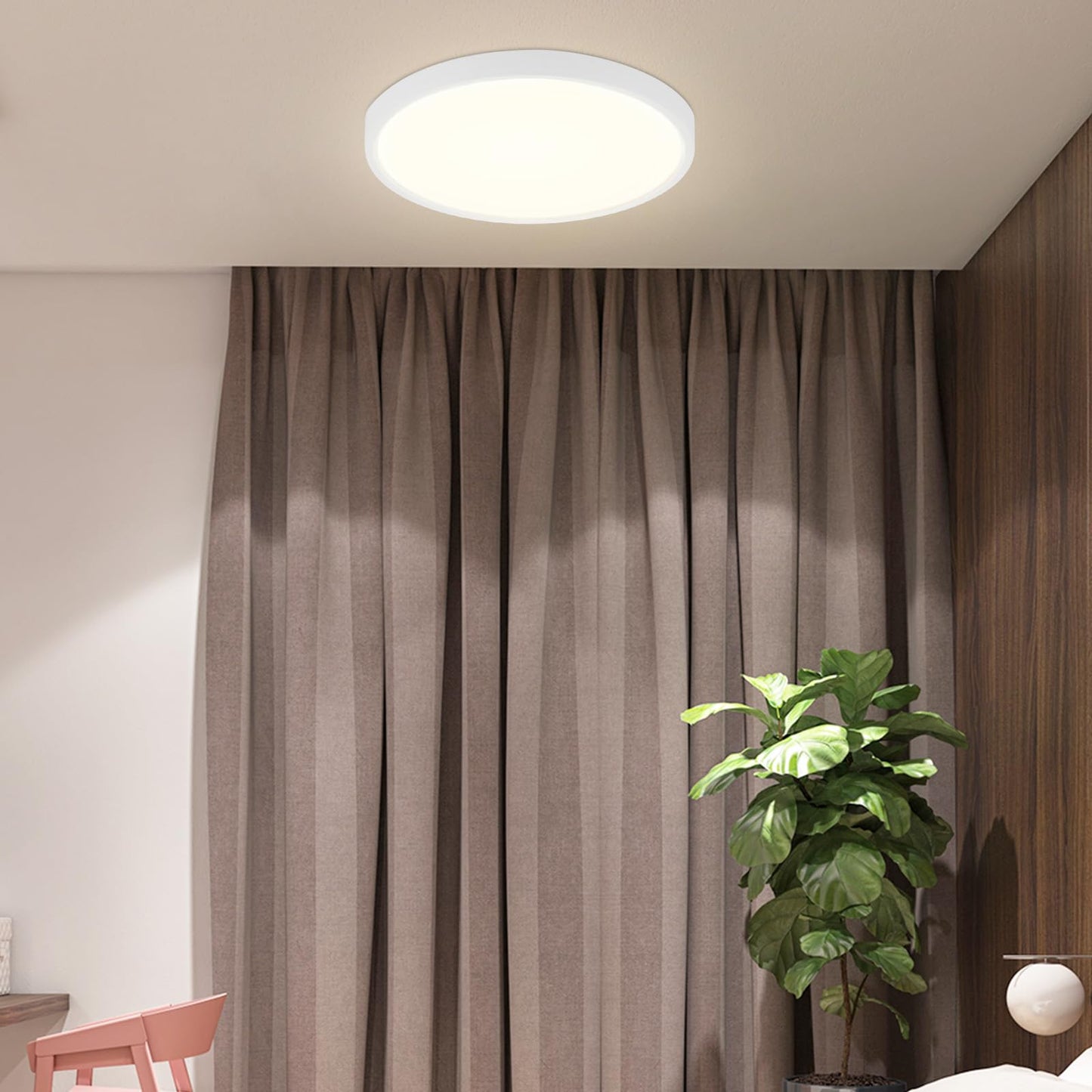 ZMH Deckenlampe LED Deckenleuchte Dimmbar - Ø30cm Badezimmerlampe Flach 20W Bad Deckenbeleuchtung mit Fernbedienung Schlafzimmerlampe Rund IP44 Wasserdicht Küchenlampe Weiß für Schlafzimmer Wohnzimmer