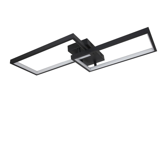 ZMH Deckenlampe LED Deckenleuchte Dimmbar mit Fernbedienung 40W Schwarz Wohnzimmerlampe aus Metall Modern Design Schlafzimmerlampe Küchenlampe für Schlafzimmer Esszimmer Wohnzimmer Arbeitszimmer